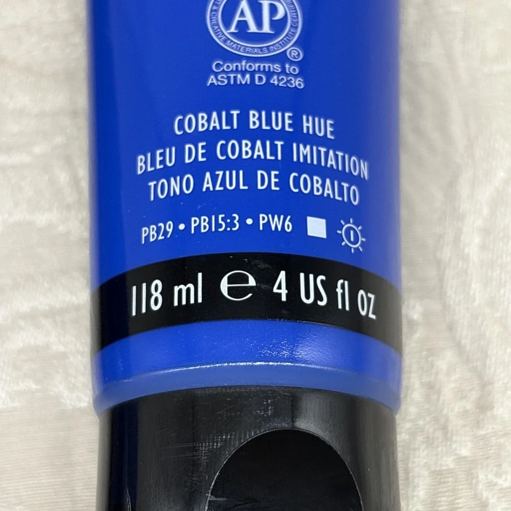 Liquitex Basics Acrylic Paint 118ml Cobalt Blue And Primary Blue Lot